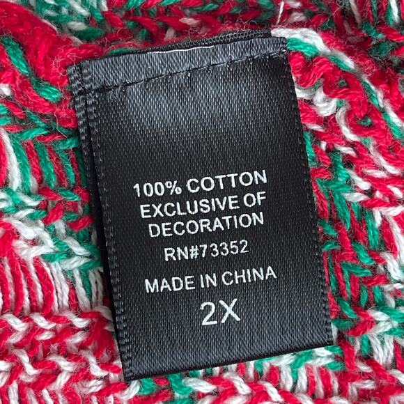 Blizzard Bay Bodybuilder Santa No Pain Xmas Gains Ugly Christmas Sweater Sz 2X - Picture 6 of 6